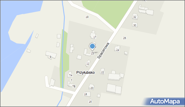 Przyłubsko, Spacerowa, 13, mapa Przyłubsko