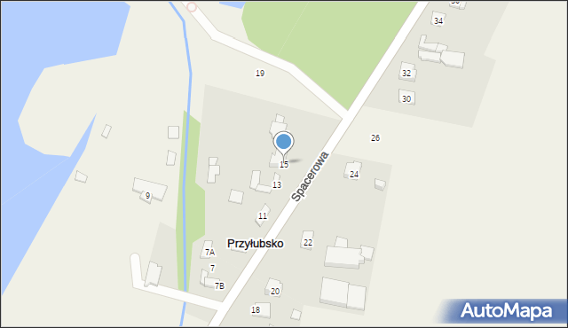 Przyłubsko, Spacerowa, 15, mapa Przyłubsko