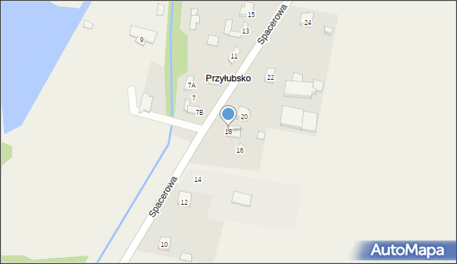 Przyłubsko, Spacerowa, 18, mapa Przyłubsko