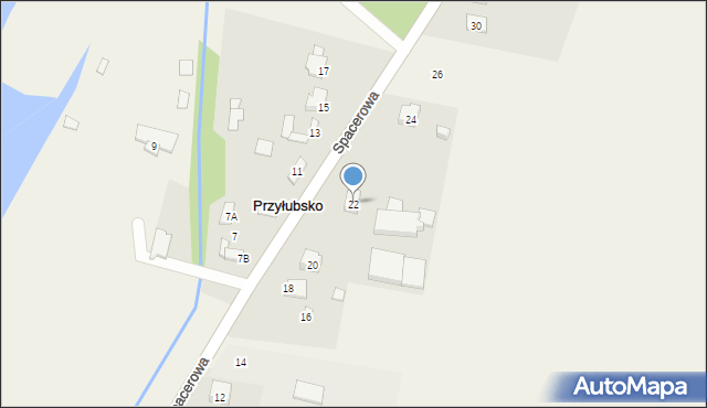 Przyłubsko, Spacerowa, 22, mapa Przyłubsko