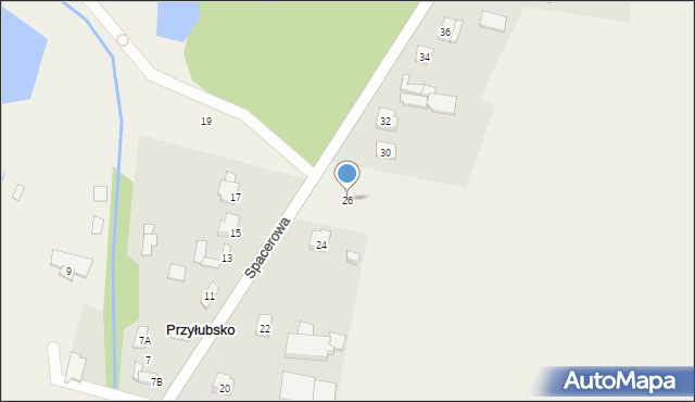 Przyłubsko, Spacerowa, 26, mapa Przyłubsko