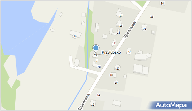 Przyłubsko, Spacerowa, 7A, mapa Przyłubsko