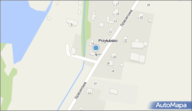 Przyłubsko, Spacerowa, 7B, mapa Przyłubsko