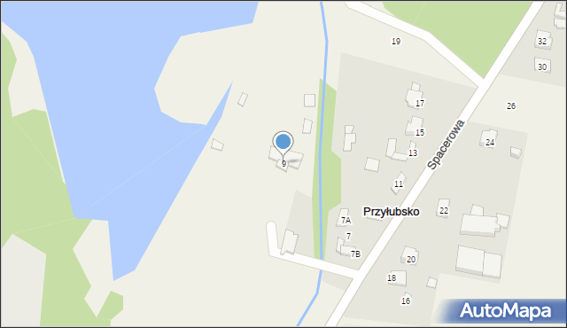 Przyłubsko, Spacerowa, 9, mapa Przyłubsko