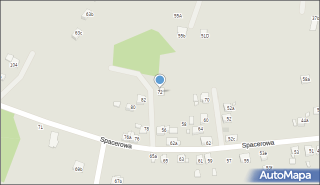 Radlin, Spacerowa, 72, mapa Radlin