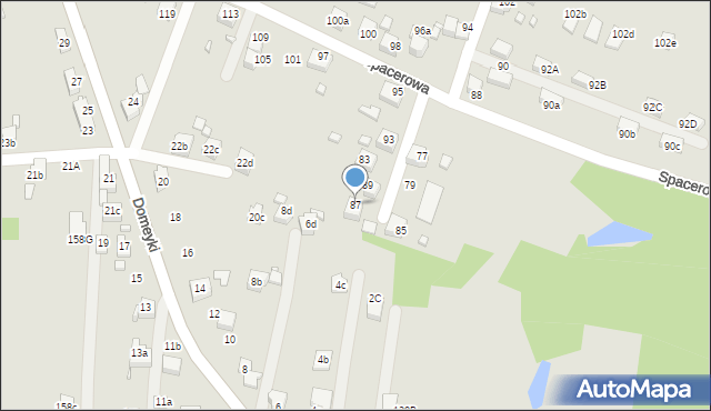 Radlin, Spacerowa, 87, mapa Radlin