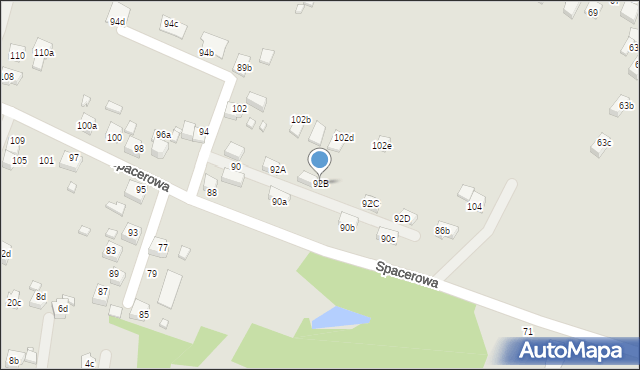 Radlin, Spacerowa, 92B, mapa Radlin