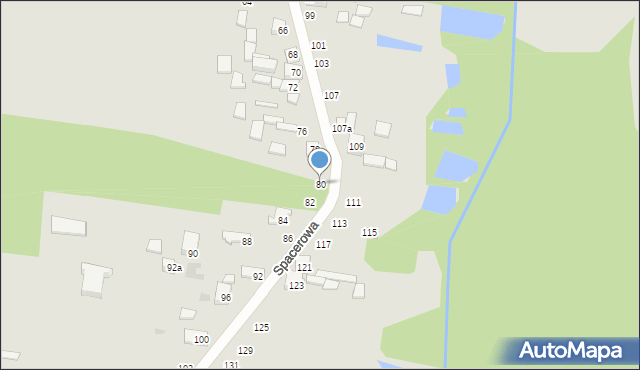 Radomsko, Spacerowa, 80, mapa Radomsko