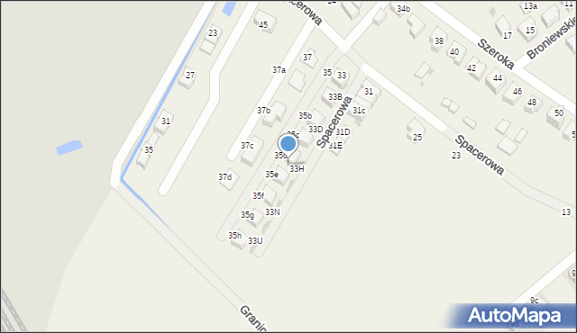 Radwanice, Spacerowa, 33J, mapa Radwanice