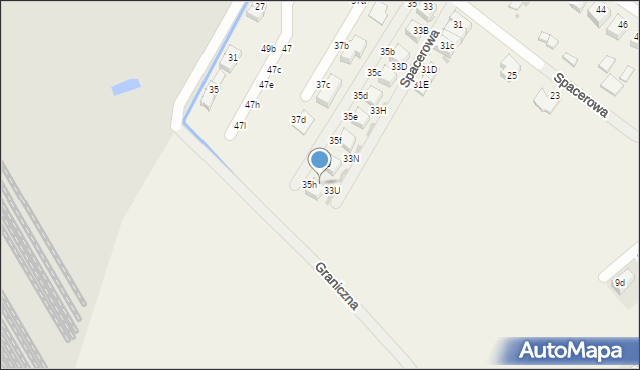 Radwanice, Spacerowa, 33Z, mapa Radwanice