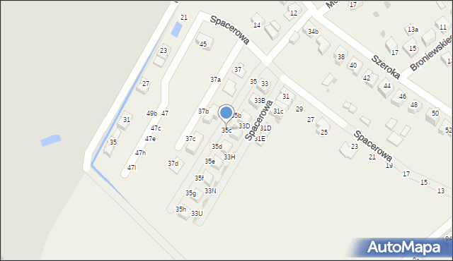 Radwanice, Spacerowa, 35c, mapa Radwanice
