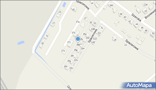 Radwanice, Spacerowa, 35d, mapa Radwanice