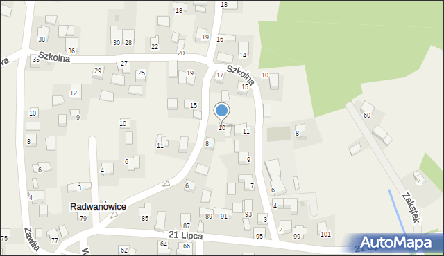 Radwanowice, Spacerowa, 10, mapa Radwanowice