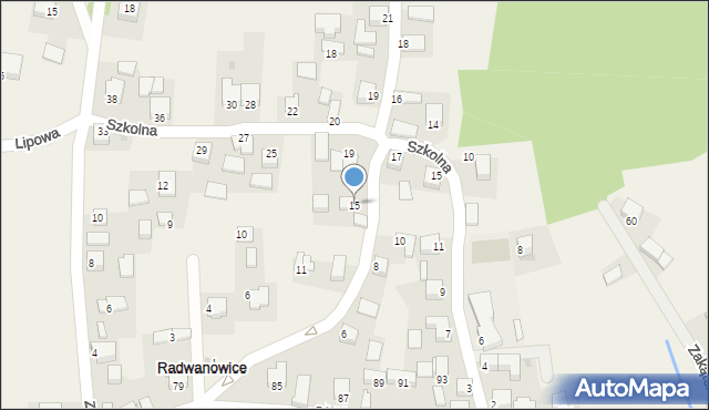 Radwanowice, Spacerowa, 15, mapa Radwanowice