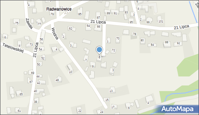 Radwanowice, Spokojna, 6, mapa Radwanowice