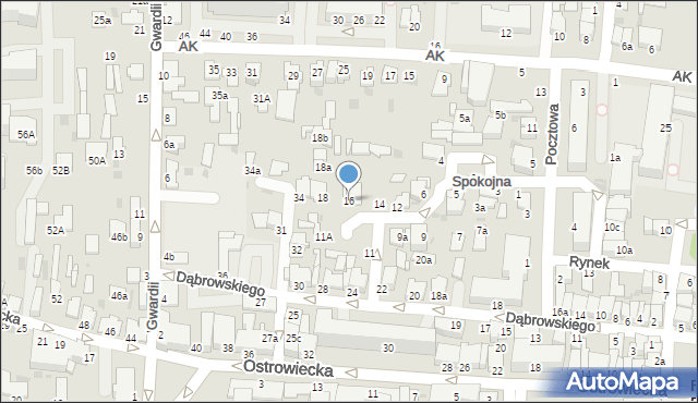 Radzyń Podlaski, Spokojna, 16, mapa Radzyń Podlaski