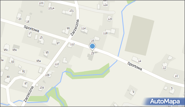 Roczyny, Sportowa, 13, mapa Roczyny