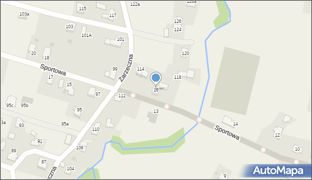 Roczyny, Sportowa, 16, mapa Roczyny