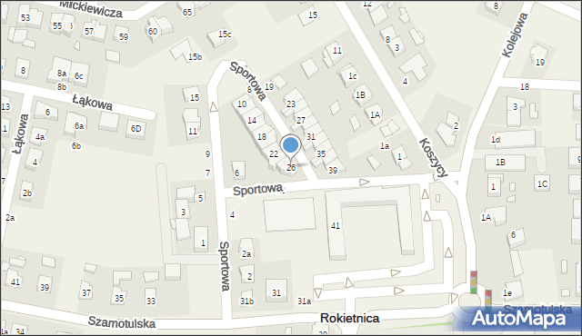 Rokietnica, Sportowa, 26, mapa Rokietnica