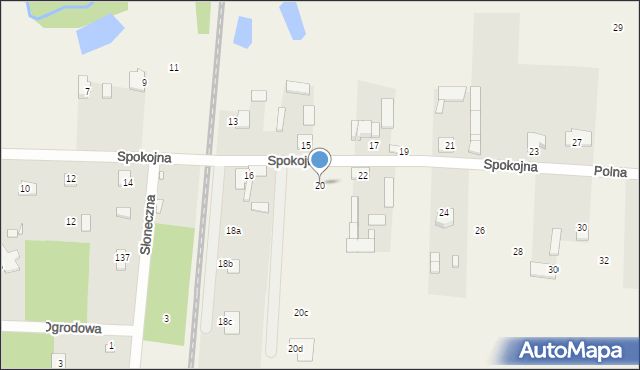 Ruda, Spokojna, 20, mapa Ruda