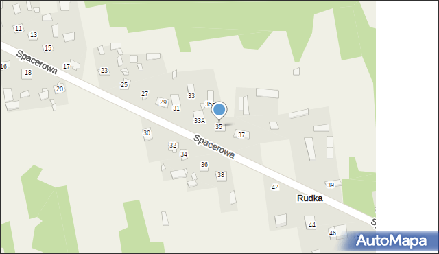 Rudka, Spacerowa, 35, mapa Rudka