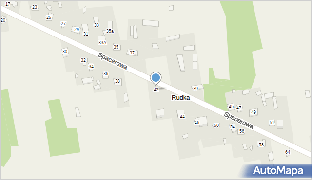 Rudka, Spacerowa, 42, mapa Rudka