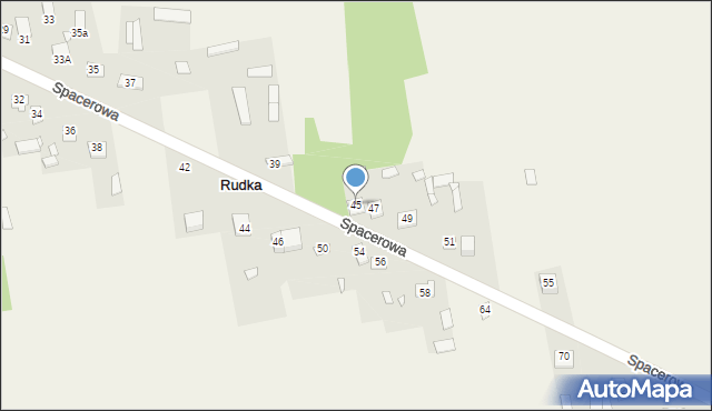 Rudka, Spacerowa, 45, mapa Rudka