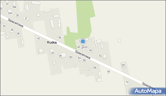 Rudka, Spacerowa, 47, mapa Rudka