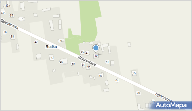 Rudka, Spacerowa, 49, mapa Rudka