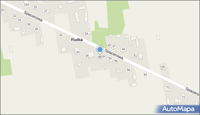 Rudka, Spacerowa, 50, mapa Rudka