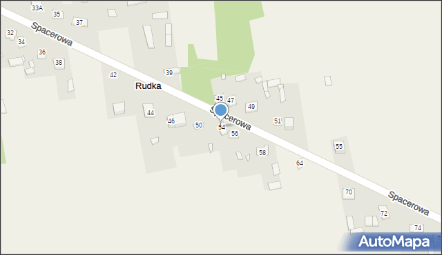 Rudka, Spacerowa, 54, mapa Rudka