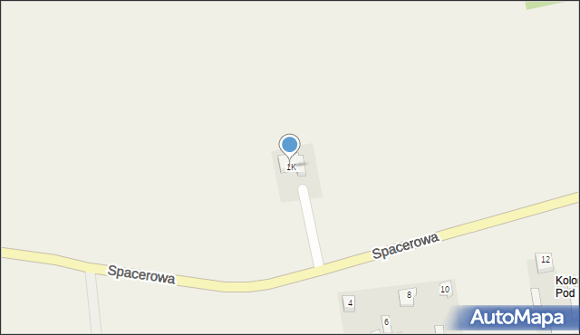 Rudno, Spacerowa, 1K, mapa Rudno