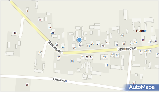 Rudno, Spacerowa, 21, mapa Rudno