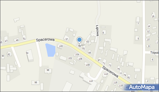 Rudno, Spacerowa, 59, mapa Rudno