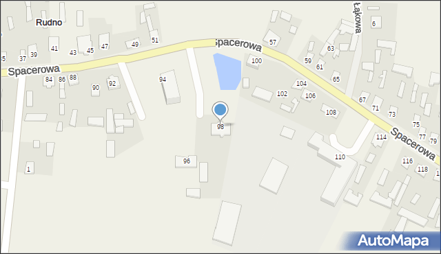 Rudno, Spacerowa, 98, mapa Rudno