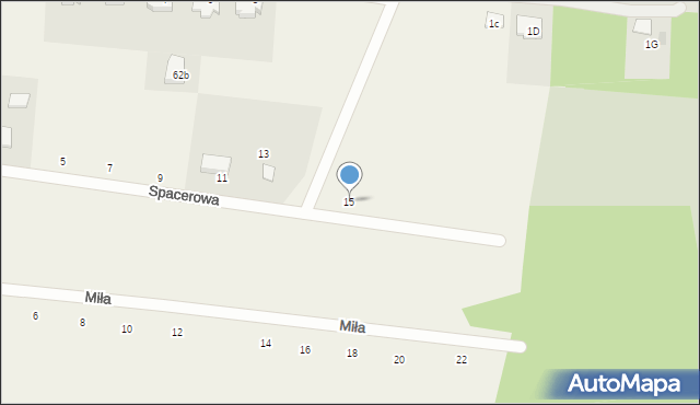 Rurzyca, Spacerowa, 15, mapa Rurzyca