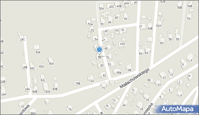 Rybnik, Spacerowa, 58, mapa Rybnika