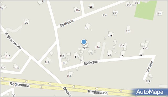 Rybnik, Spokojna, 7A, mapa Rybnika