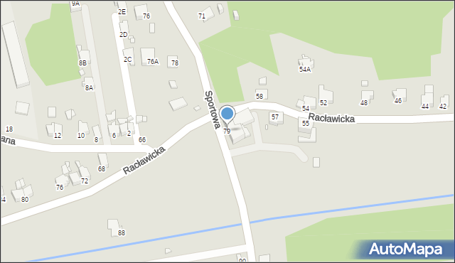 Rybnik, Sportowa, 79, mapa Rybnika