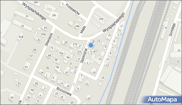 Rzeszów, Spokojna, 1, mapa Rzeszów