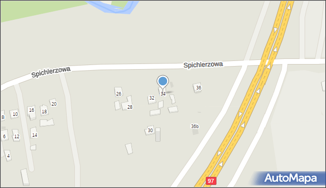 Rzeszów, Spichlerzowa, 34, mapa Rzeszów