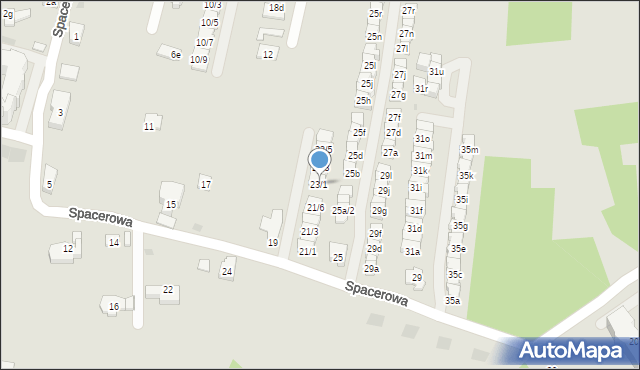 Rzeszów, Spacerowa, 23/1, mapa Rzeszów