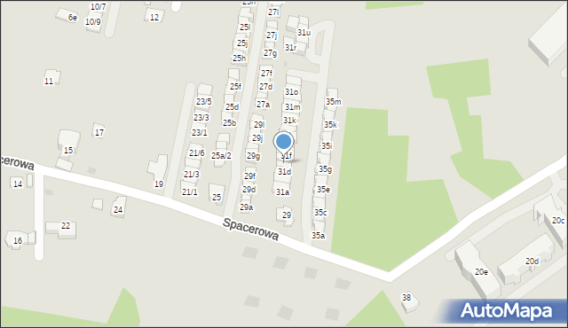 Rzeszów, Spacerowa, 31e, mapa Rzeszów