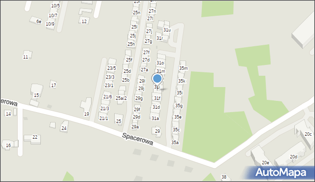 Rzeszów, Spacerowa, 31h, mapa Rzeszów