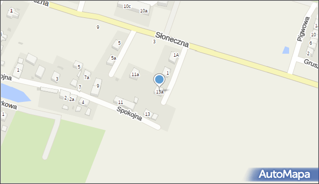 Sadków, Spokojna, 13a, mapa Sadków