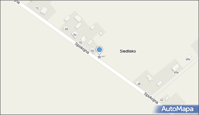 Siedlisko, Spokojna, 58, mapa Siedlisko