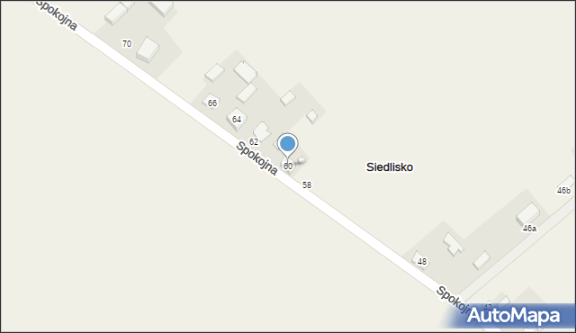 Siedlisko, Spokojna, 60, mapa Siedlisko