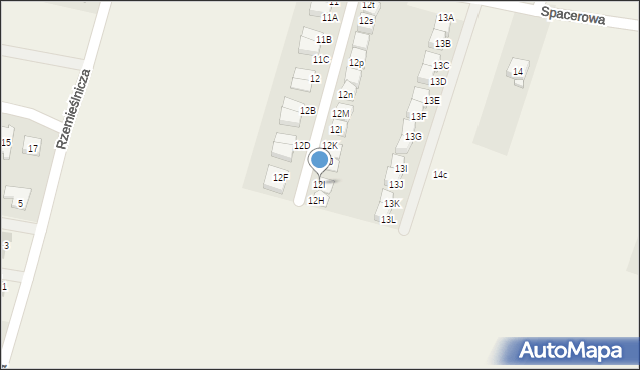 Siemianice, Spacerowa, 12I, mapa Siemianice