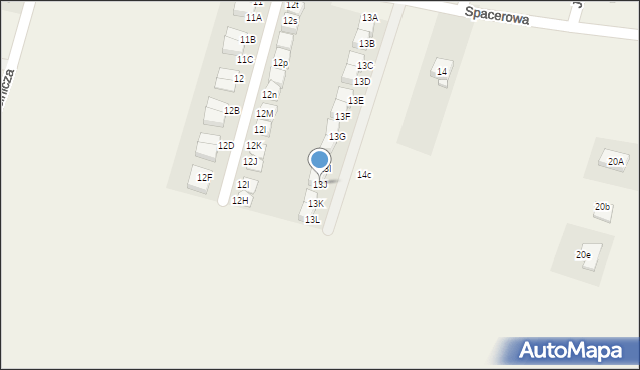 Siemianice, Spacerowa, 13J, mapa Siemianice