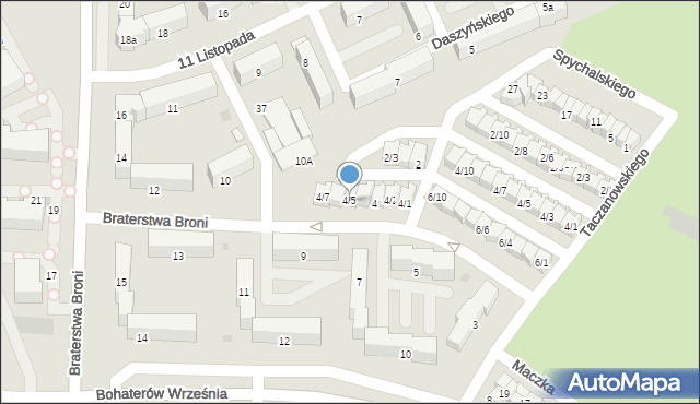 Sieradz, Spychalskiego Józefa, płk., 4/5, mapa Sieradz